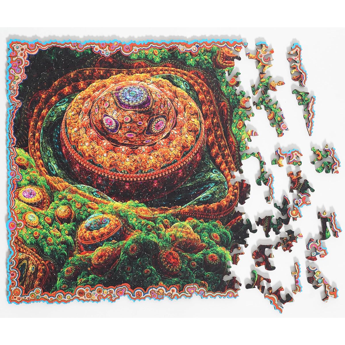 HARTMAZE Wooden Jigsaw Puzzle - Rare Gems and Precious Stones Mountain Top with 237 Uniquely Shaped Pieces and 10.6x10.6 Inches - Best Challenging and Fun for Adults and Teens