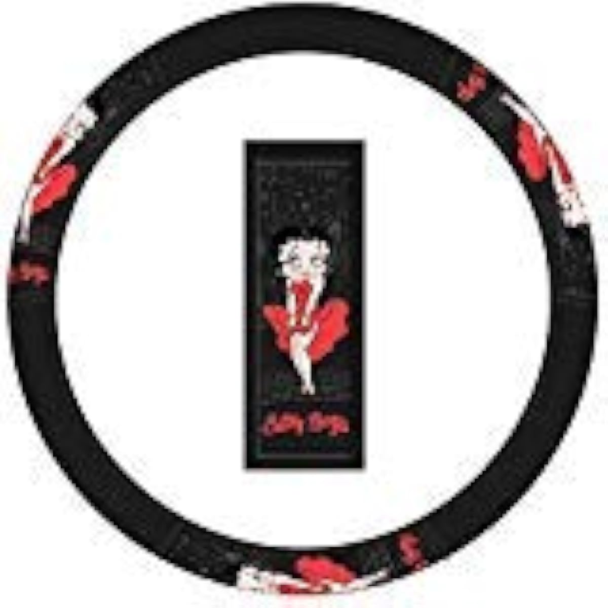 BETTY BOOP NEW YORK CITY SKYLINE Car Track SUV Auto Universal Fit Steering Wheel Cover