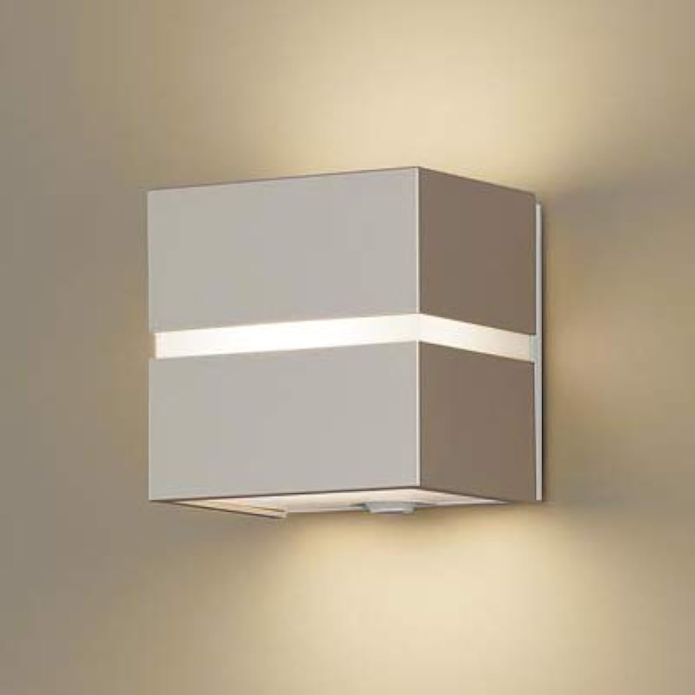 Panasonic Porch Light, Directly Mounted on the Wall, Light Bulb Color, Diffused, Rainproof, with Brightness Sensor, Level Dimming, Energy Saving Type, 40 Type, Platinum Metallic, LGWC80364LE1