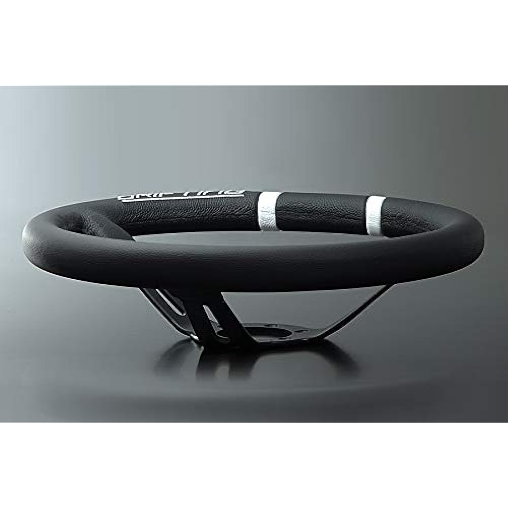 MOMO DRIFTING 330D 85mm Deep Cone Black Spokes 33 Pie White Stitching momodr330bkwh