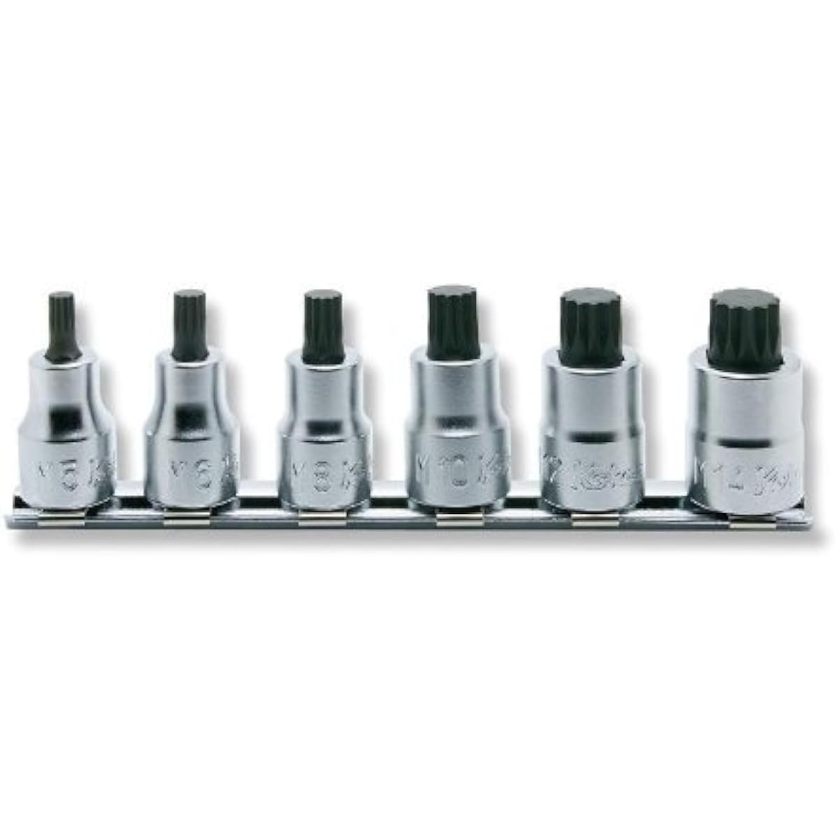 Koken 3/8 (9.5mm) SQ. Triple square bit socket (XZN standard) rail set, total length 38mm, 6 pieces RS3020/6-L38