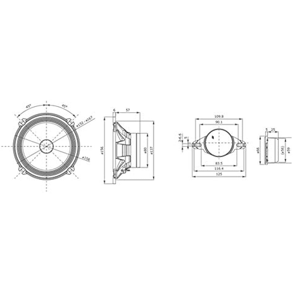 Pioneer Speaker TS-C1736S 17cm Custom Fit Speaker Separate 2 Way High Resolution Compatible Carrozzeria