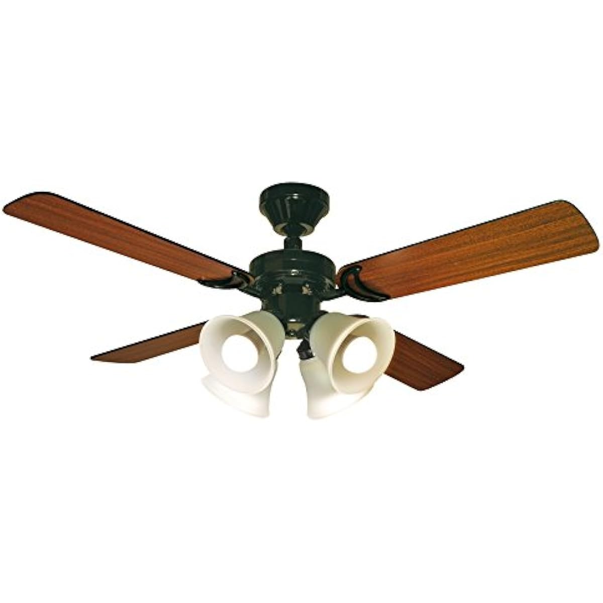 Tokyo Metal Ceiling Fan with Remote Control, Black with 4 LED Bulbs TDC42001BKRCLD