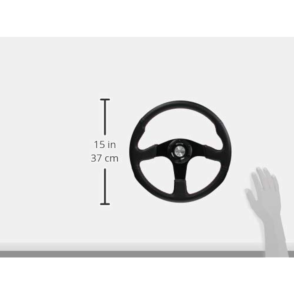 fortune D1 SPEC FLAT-R PVC Leather Steering 35 Pie Red Stitching DSC-FC350RE