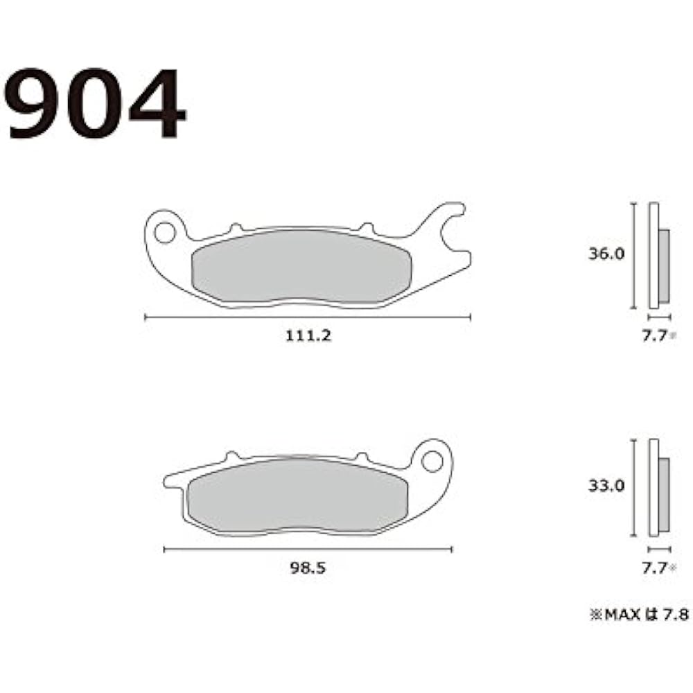 RK Brake Pad Mega Alloy HONDA: Grom '13~'17 (Front) etc. Motorcycle Motorcycle 904MA-X