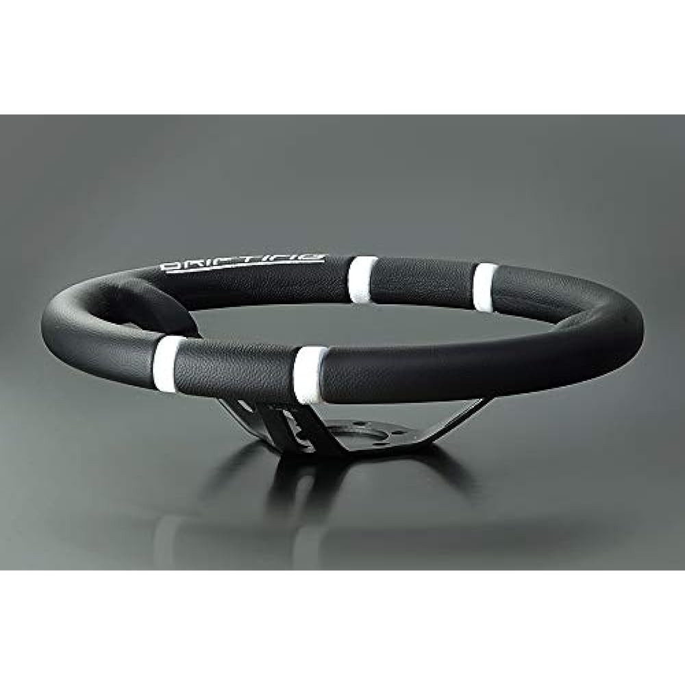MOMO DRIFTING 350D 85mm Deep Cone Black Spokes 35 Pie White Stitching momodr350bkwh