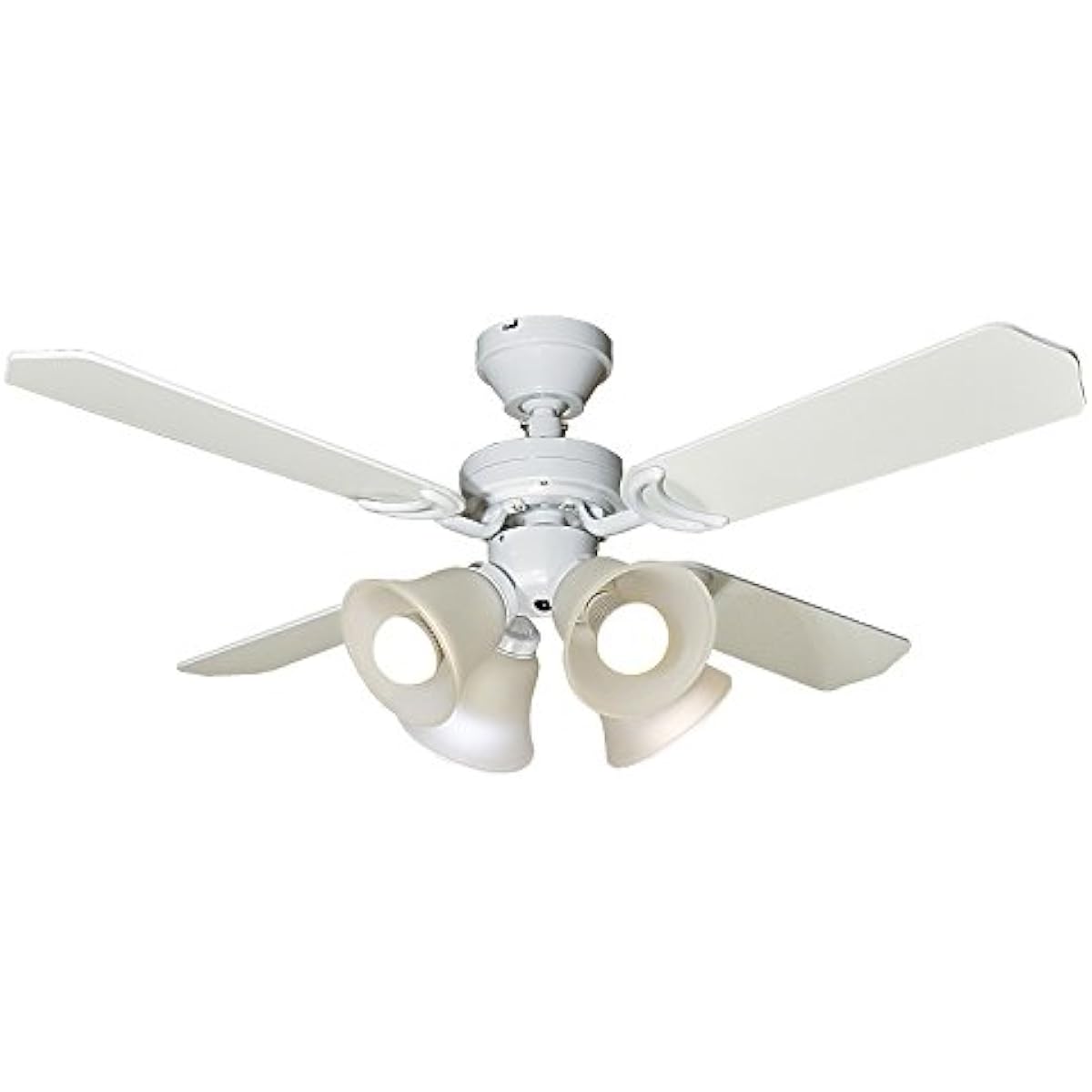Tokyo Metal Ceiling Fan with Remote Control and 4 White LED Bulbs TDC42001WHRCLD