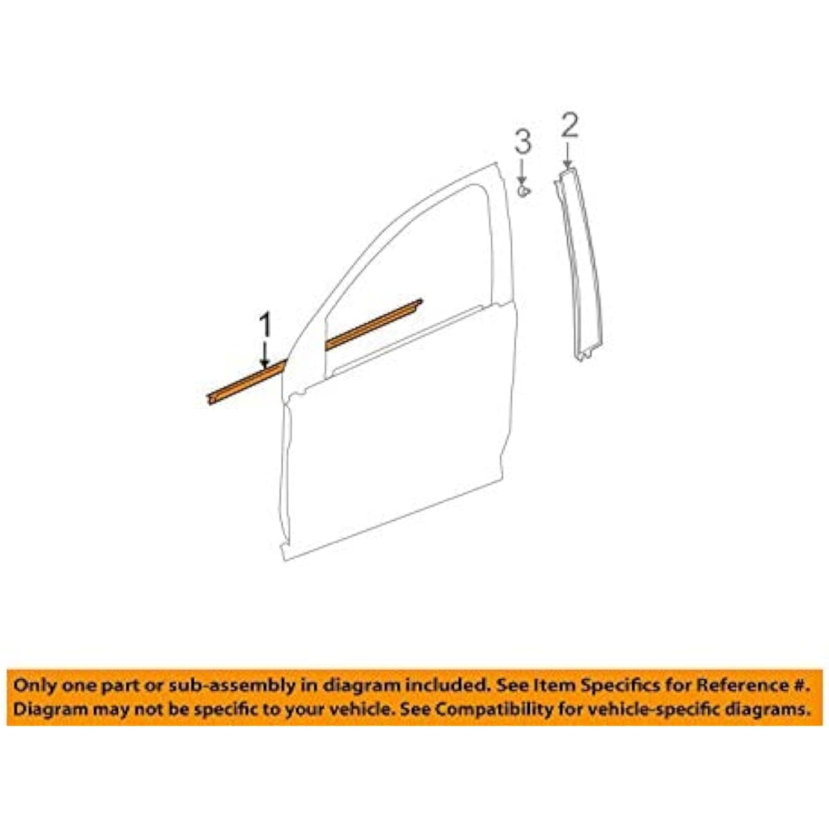 GENUINE GM 15235723 Window Sheering Strip, right, outside, front