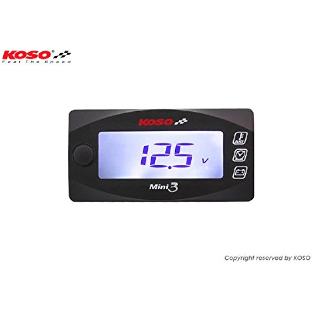 KN Planning KOSO Waterproof Bike Scooter Motorcycle Scooter LED Clock Outside Temperature Voltmeter Volt Meter 12V