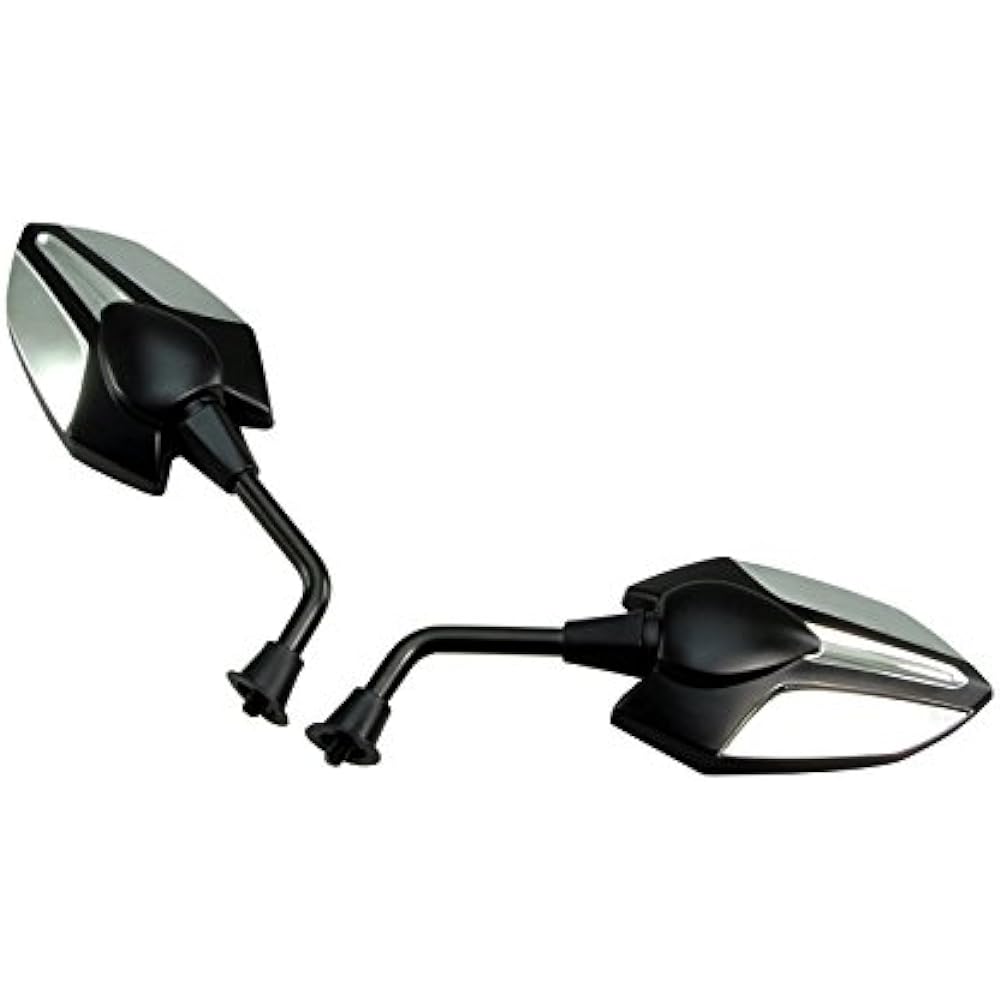 HURRICANE Motorcycle Mirror Beetle Mirror General Purpose M10 Positive Thread/M10 Positive Thread Left and Right 1 Set Black HA6248