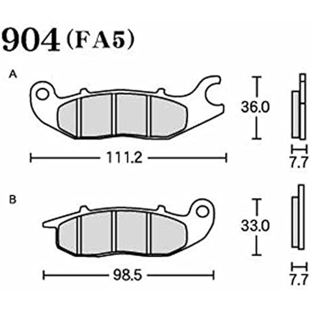 RK Brake Pad FINE ALLOY HONDA: Ape 50 Type D '09/'10 (Front) etc. Motorcycle Motorcycle 2 Wheel 904FA55