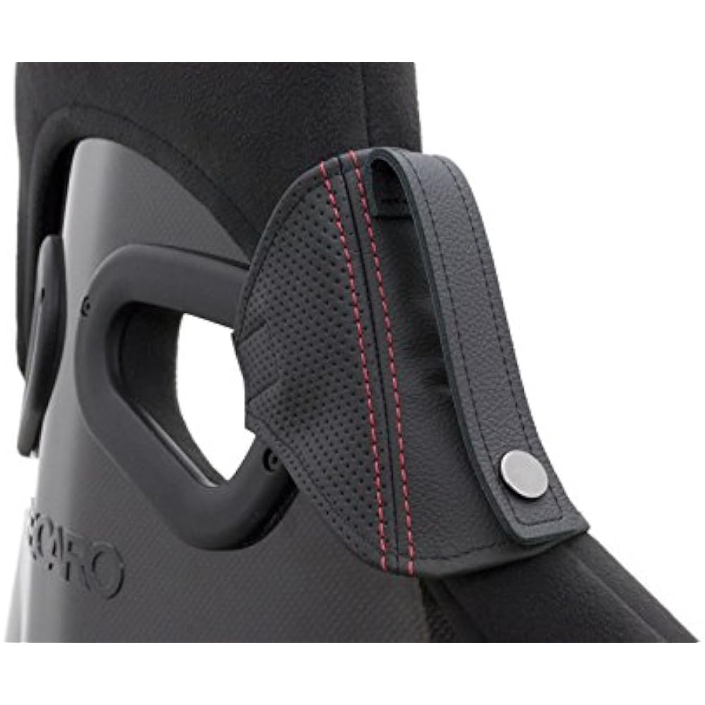 JADE (Jade) Genuine leather seat belt guide for Recaro, left and right common dimple type, genuine leather x genuine leather dimple x red stitching Product number: JSG-102