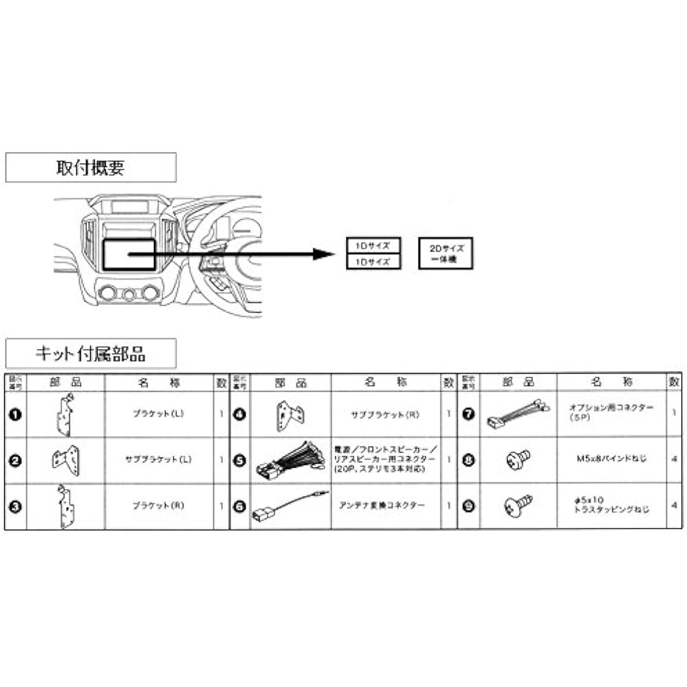 Navigation/audio installation kit for Subaru Impreza Sport/G4 KJ-F72DE