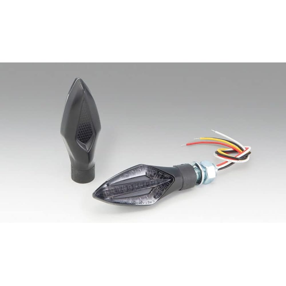 Kijima Motorcycle Bike Parts LED Turn Signal Lamp TRD Type Sequential 12V3.5W Black Body/Smoke Lens 219-5181