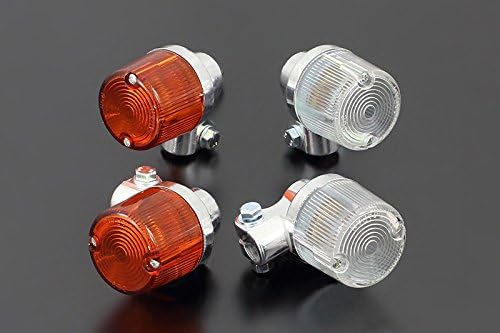 PMC 219-5013 Motorcycle Turn Signal European Type 50φ Turn Signal Clear/Plated Set of 2