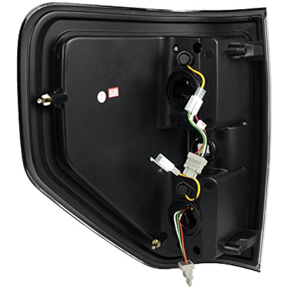 SPEC-D TUNING Chrome Housing Clear Lens LED Tail Light 2009-2012 Ford F150 Pickup XL XLT Taill Light Assembly Left+Right Pair