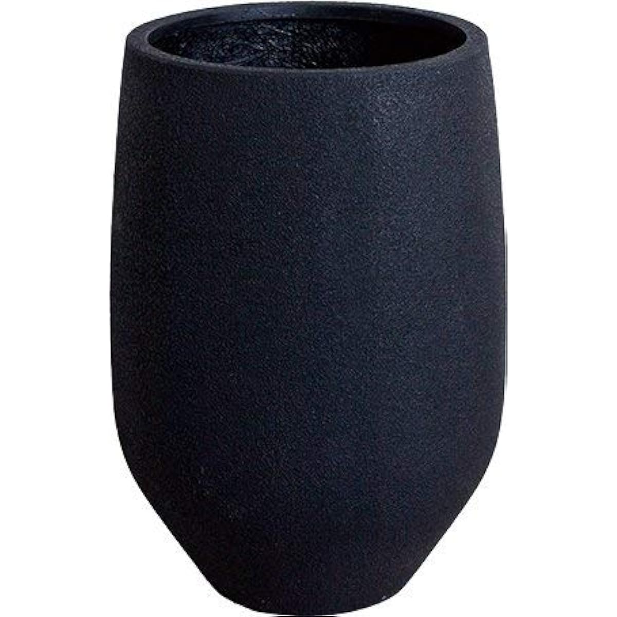 Plus Garden FRP Large Flower Pot Io Long M Φ445mm With Bottom Hole Black H344-02
