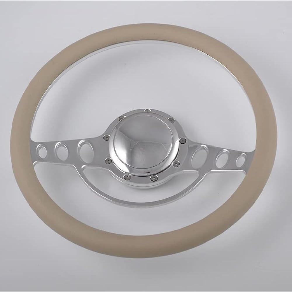 Flashpower 14 inch billet half wrap 9 bolt handle 2 inch dishes and horn buttons (walnut wood)