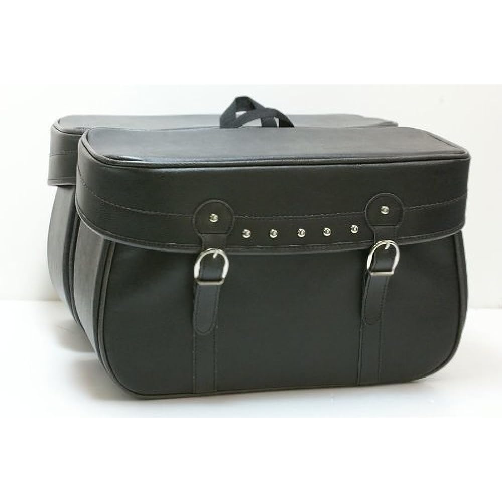 K Plus Division American Saddle Bag 43x29x14cm Black No Plastic Buckle with Key 1866
