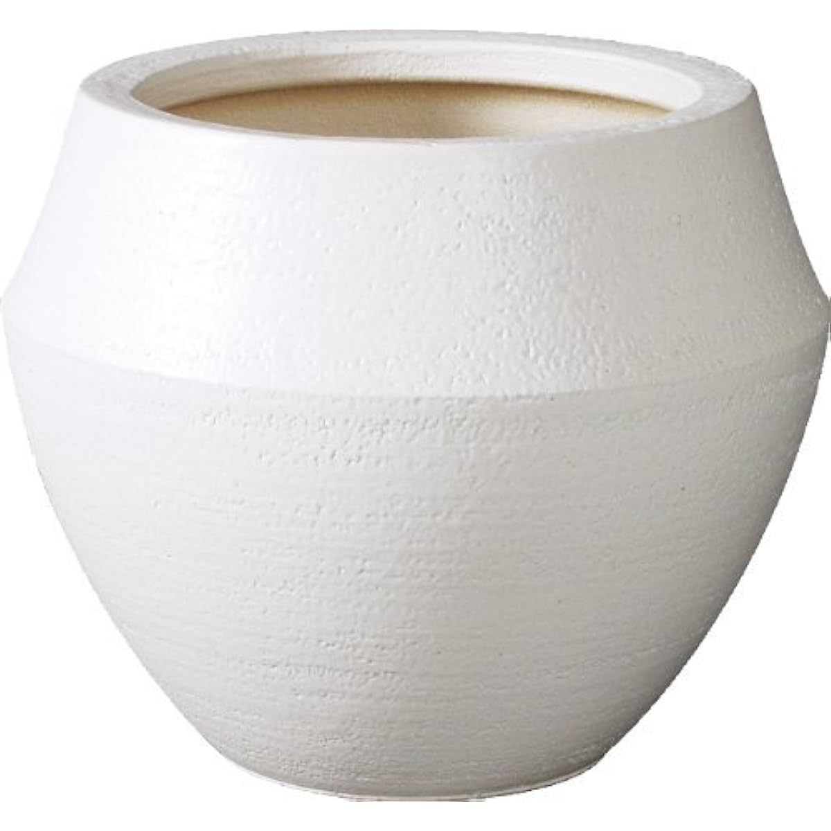 Plus Garden Flower Pot Cover for Barrel No. 10 Φ500 x H415mm No Bottom Hole White Shigaraki Ware 332-01