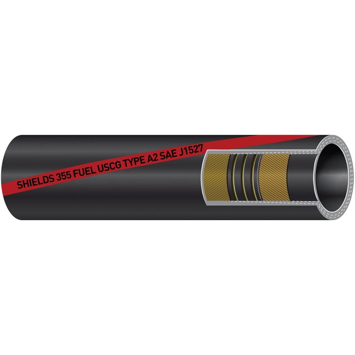 Sierra International 116-355-1124 1/2 inch x 12 1/2 Featmaline fuel hose black