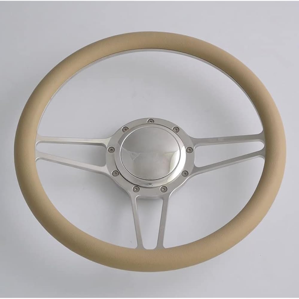 FlashPower 14 inch billet Trinity Halfrap Steering wheel 9 Bolt 2 inch dishes with horn button 121002-AH0