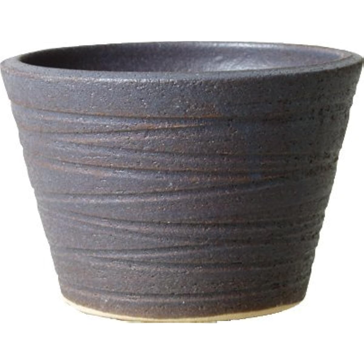 Plus Garden Flowerpot Shave Middle Φ445mm With Bottom Hole Shadow Cobalt Shigaraki Ware 74-02