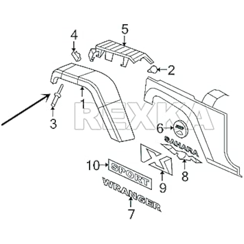 REXKA Fender Fragment Rivet 1/4 Hole 100 Chrysler 6506007AA 07-20 Jeep Wrangler, Wrangler UNLIMITED JK & 02-12 Liberty KJ GM 10184895 Ford N803862-S