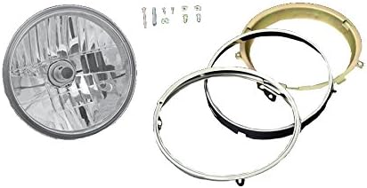 PMC Brightec Headlamp Series Multi-Reflector Headlight Round Type with Black Case & Rim 8mm General Purpose Smoked Black Lens 71-0263