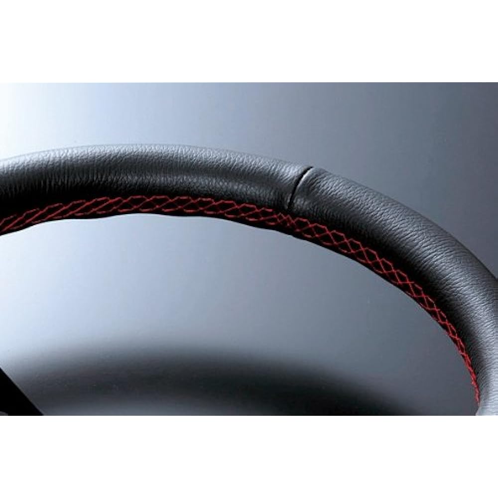 fortune FLAT-C PVC leather steering wheel 33φ red stitch