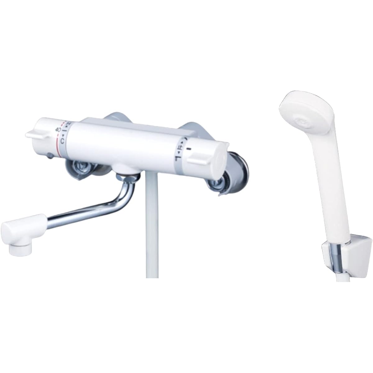 KVK thermostatic shower white (with 150mm pipe) KF800C4