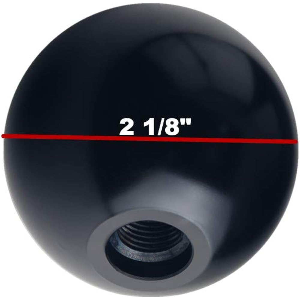 DEWHEL Black/Red Aluminum A spherical body Kaede Roman numeric Roman numerical shift knob 6 -speed short slow shifter M10x1.5 M10x1.25 M8x1.25 Adapter screw with screws