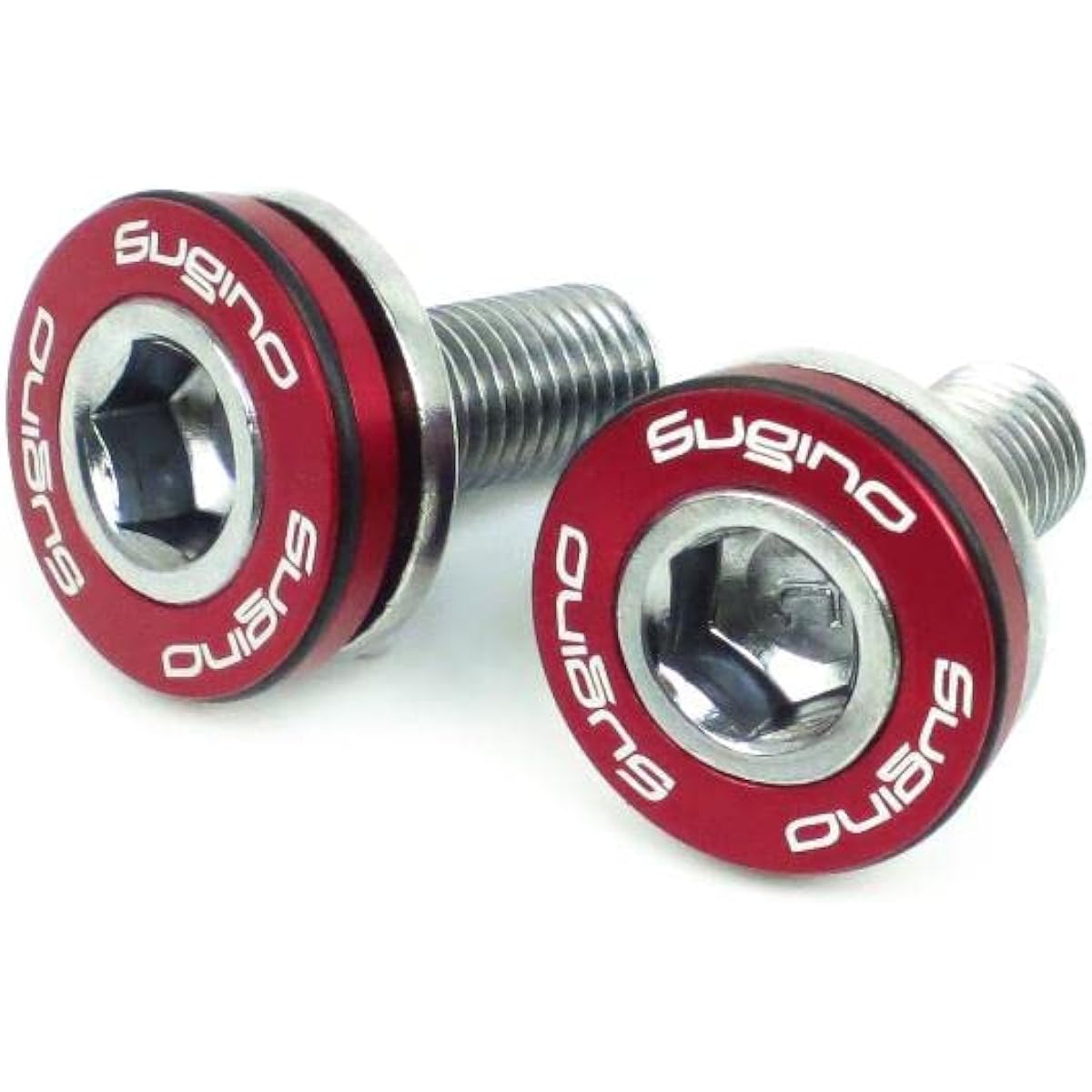 Sugino CPB Aluminum Cap Bolt M8 x 18mm Red (Pair of 2)