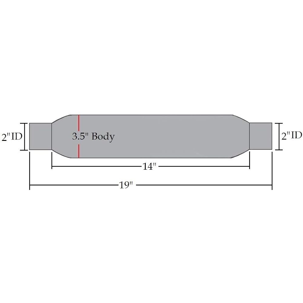 2 inch straight Universal Glass Pack Muffler Swaring Total 19 inch