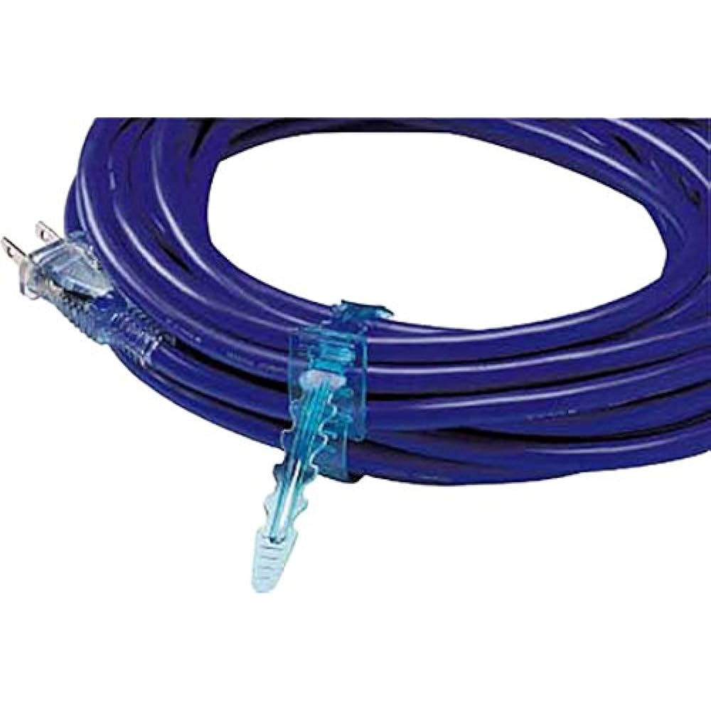 HATAYA 2P Extension Cord, For Indoor Use, Cord 20m, Thickness 2.0㎟, 3 Outlets, Outlet Dustproof Cap, Built-in Pilot Lamp, Extra Band Included, For Home Use, Factory Use, Construction Sites, SX Extension Cord SX-203(B) Blue