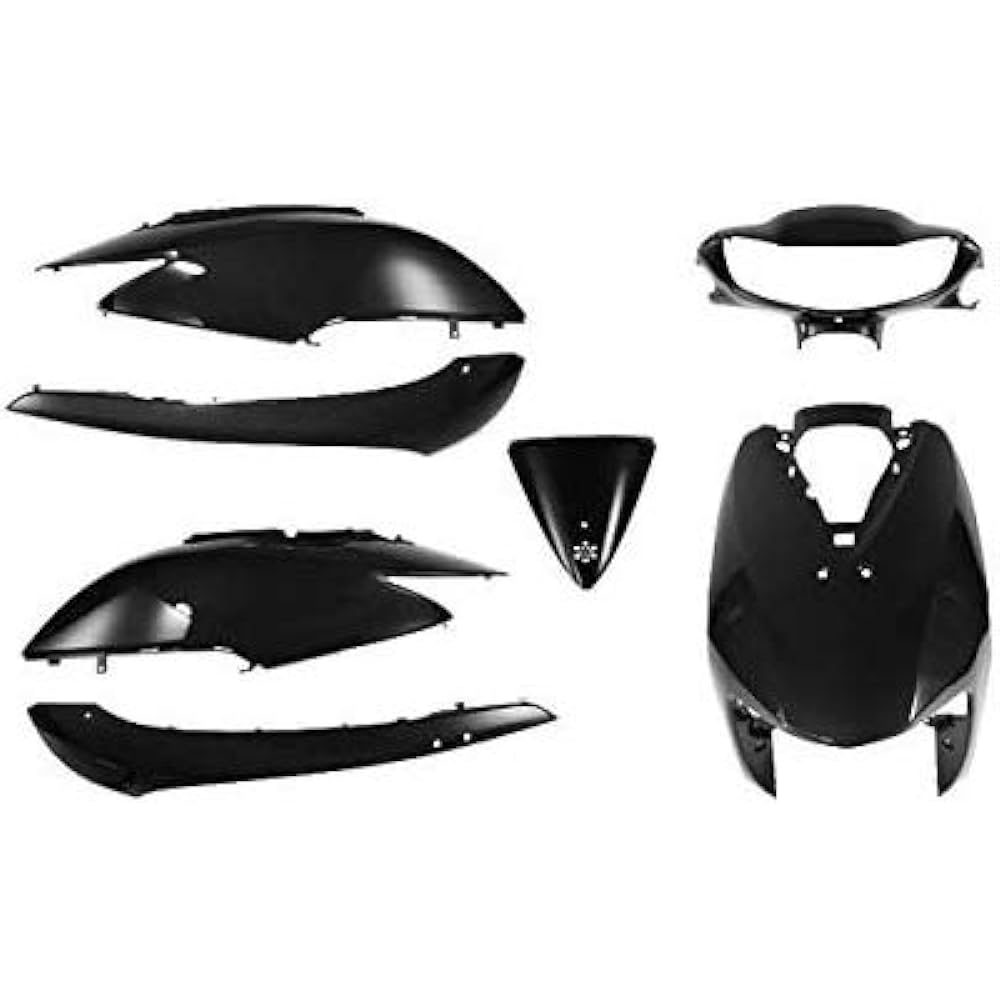 Bike Parts Center Exterior Set 7 Piece Set Black Dio Cowl Set Honda Dio AF62 AF68 309909