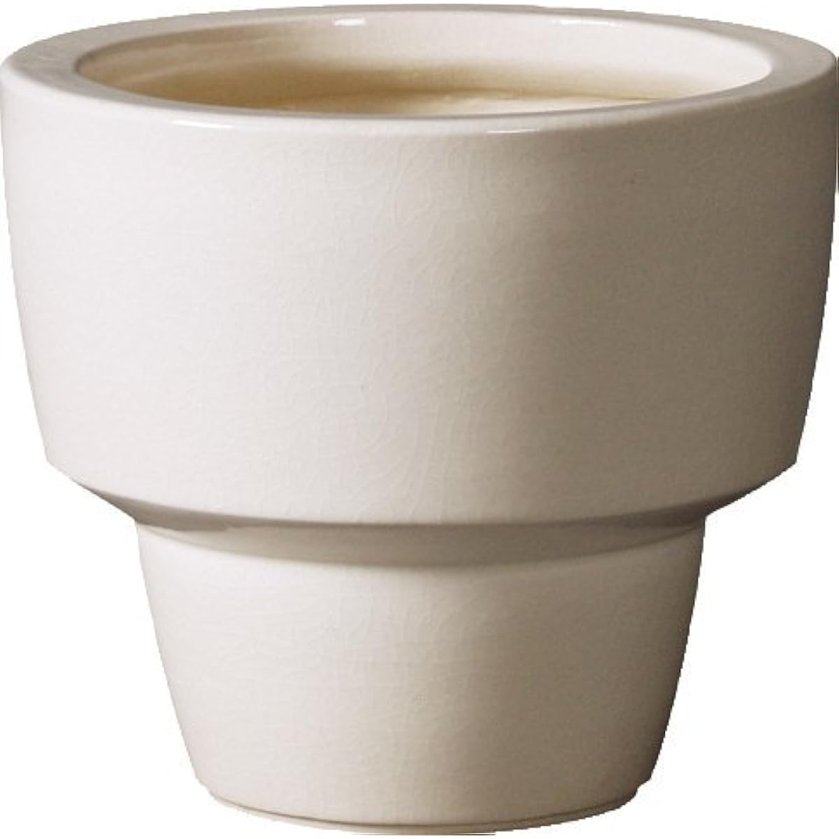 Plus Garden Flower Pot Cover for Rob No. 6 Φ255mm No Bottom Hole Clear Beige Shigaraki Ware 325-05
