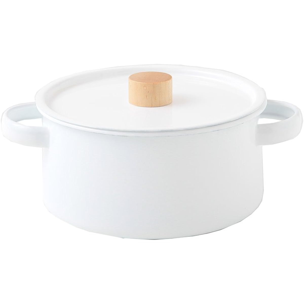 Kaico Made in Japan Enamel Enamel Induction Cooker Compatible Two-Handed Pot White K-010