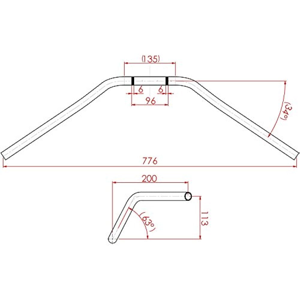 EFFEX Super Bar European Handlebar Type-3 Steel Black Plated EBX1303SK