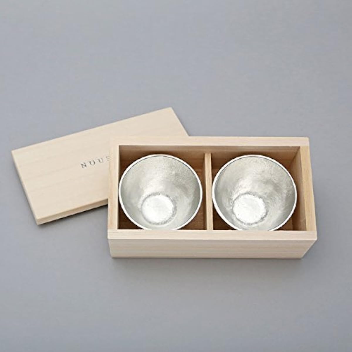Nousaku Guinomi pair set made of tin - paulownia box specification -