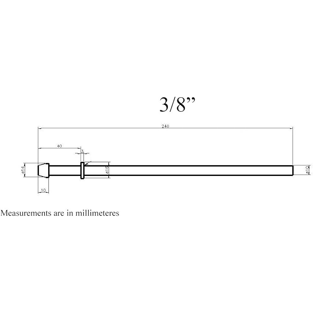 YONAKA Polish Steel Steel Universal Performance Exhaust Hanger Rod (3/8 inch x 9.5 inches) 10 packs