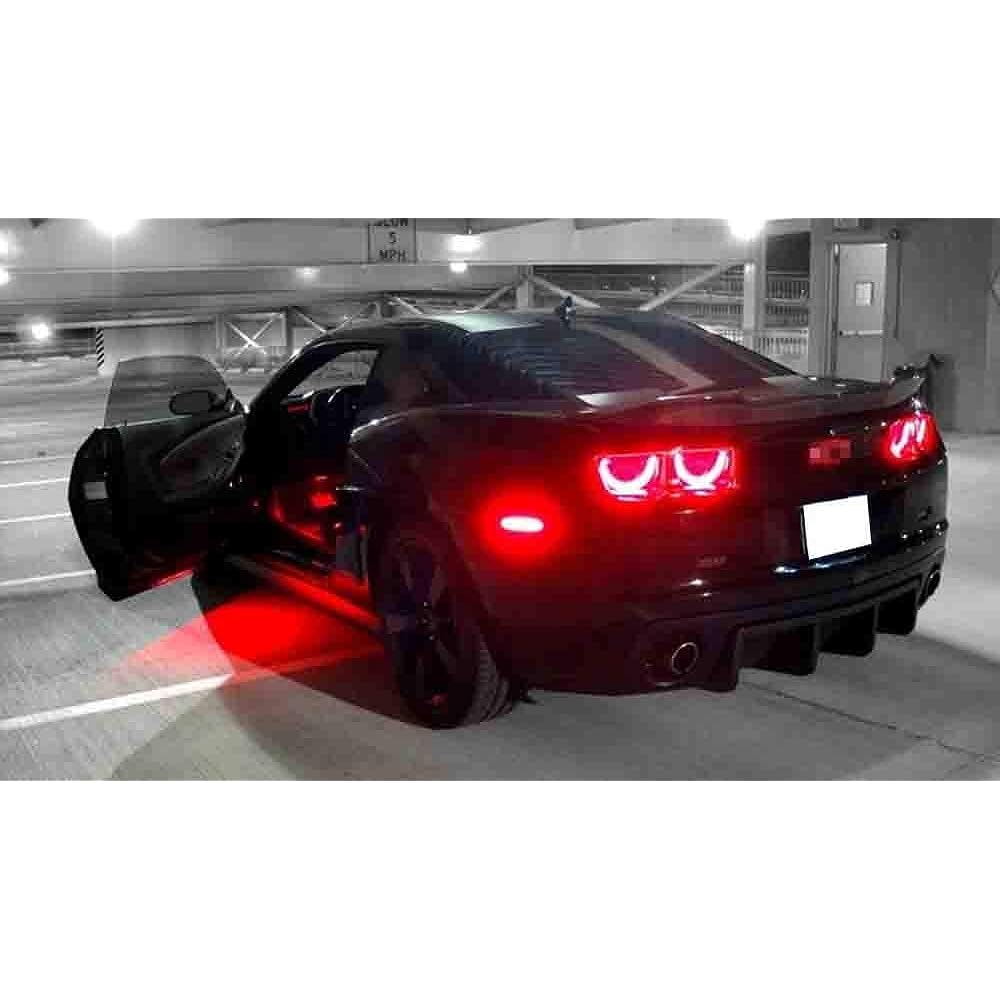 IJDMTOY Smoke Lens Red LED LED Rear Side Marker Light Kit 2010-15 CHEVY CAMARO compatible 27-SMD LED equipped OEM backside marker lamp replacement