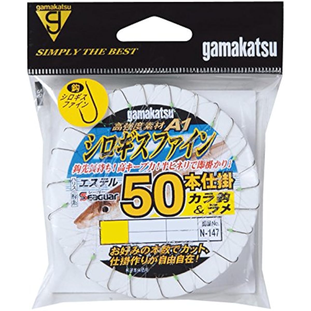 Gamakatsu Shirogis Fine 50 Pieces Color Hook & Lame N147 No. 6-Harris 1. 45858-6-1-07