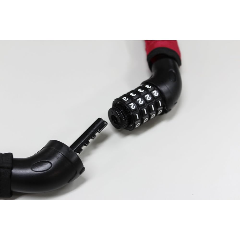 Yamashiro G-LOCK Bike Lock Steel Link Lock Dial Type 1200mm Red YGD1200/RD