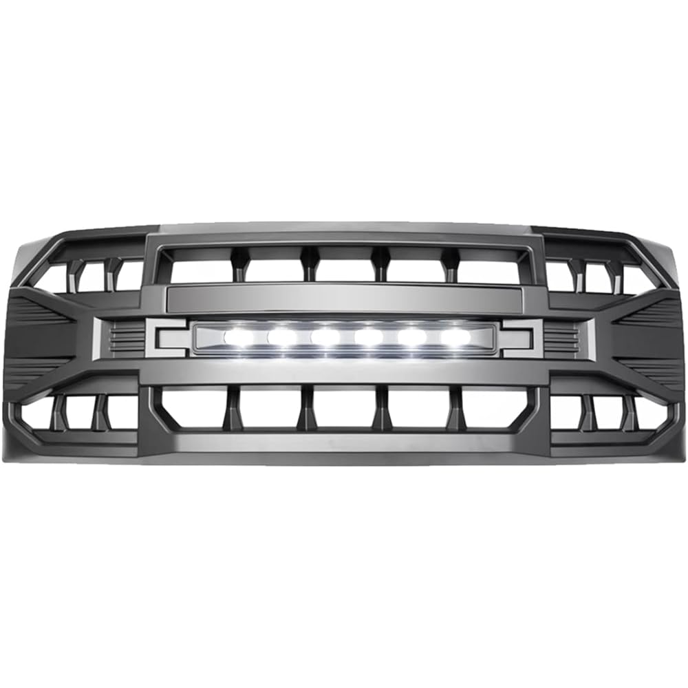 MEGAIE Front Grill replacement F150 2009-2014 Matt Black Front Bumper Grill Off-Light Light