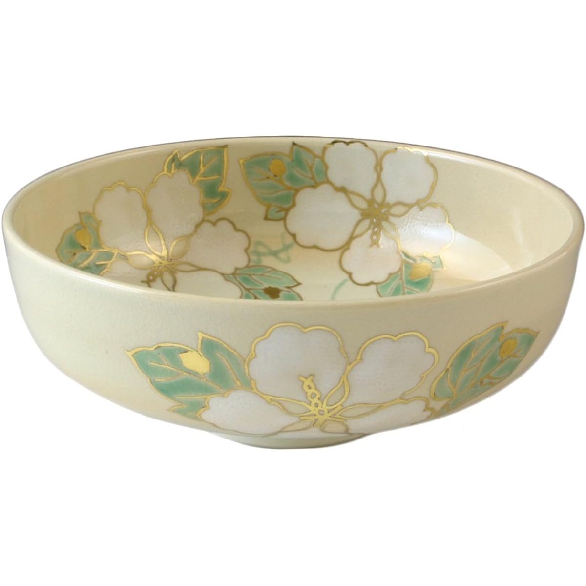 Kyoto ware Kiyomizu ware flat matcha bowl (with presentation box) Kogiku kiln Yugao TCH583