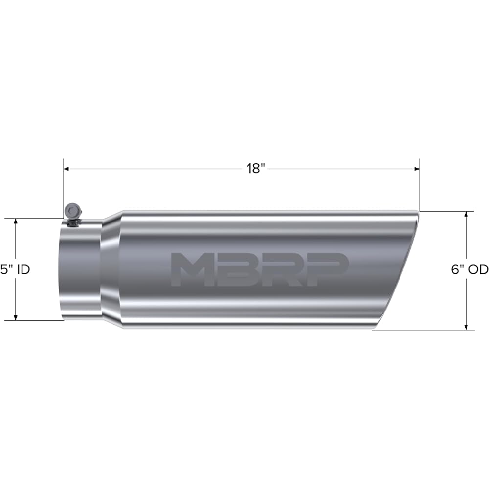 MBRP T5125 outer diameter 6 inch angle roll end exhaust chip (T304)