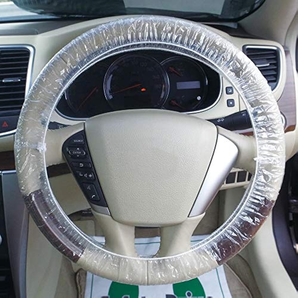 Service 4-piece set, 100 pieces, seat cover, steering wheel cover, pita guard, shift cover, disposable type, for car maintenance, delivery supplies, stain prevention PN-1
