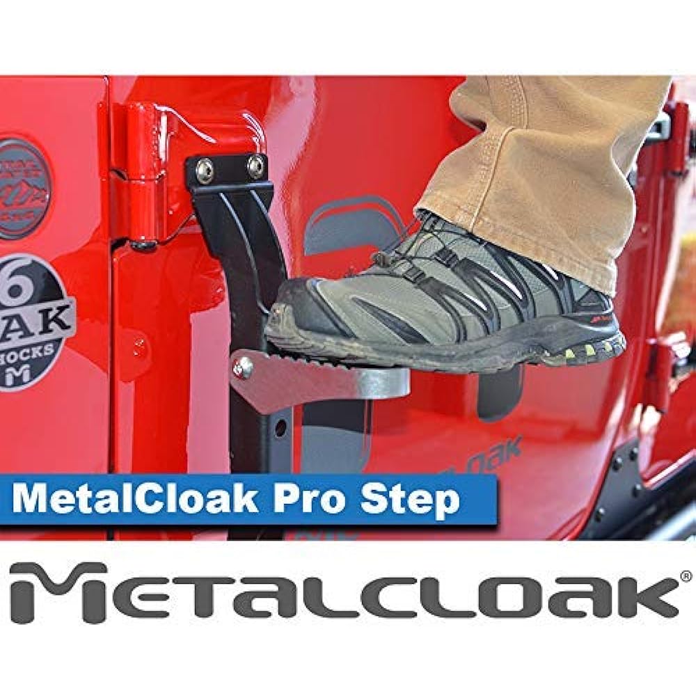 METALCLOAK Lock Rander Hinge Step 1 set JL WRANGLER | JT Gradiator Rust Insproof/Non -slip load 350 Pound Painting Easy to install long lasting.