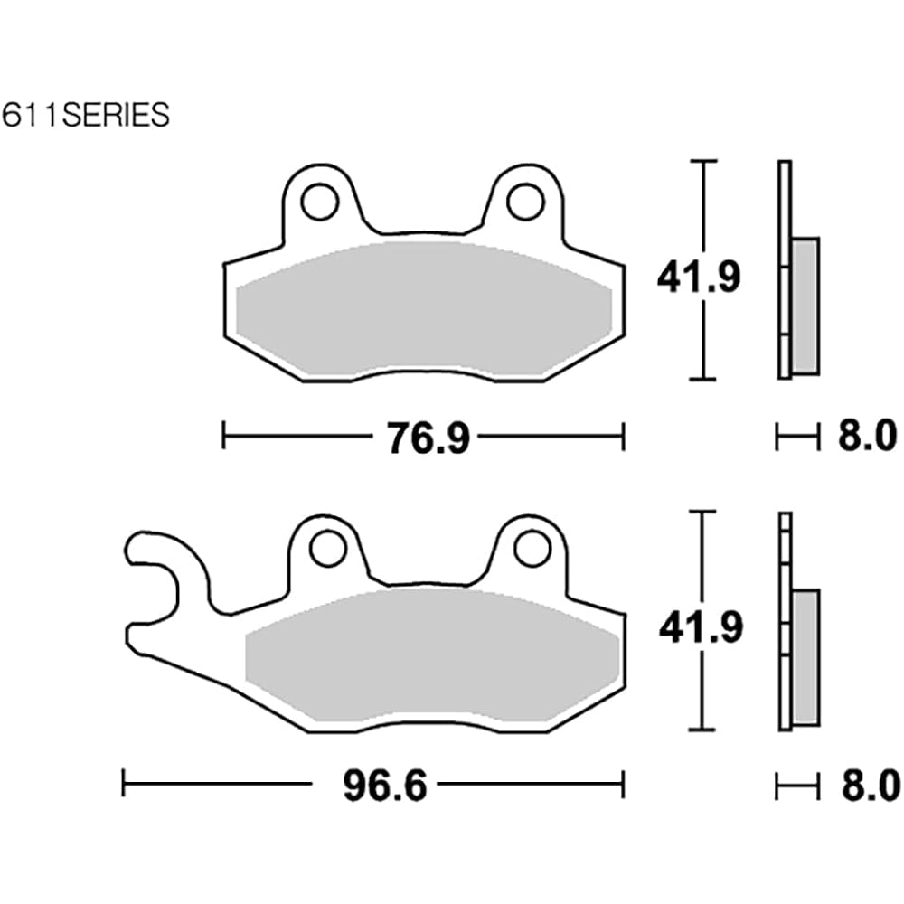 KITACO SBS Brake Pad 611HF Ceramic YZ250 RM250 D Tracker KX250 Cagiva Kimco Triumph etc. 777-0611000